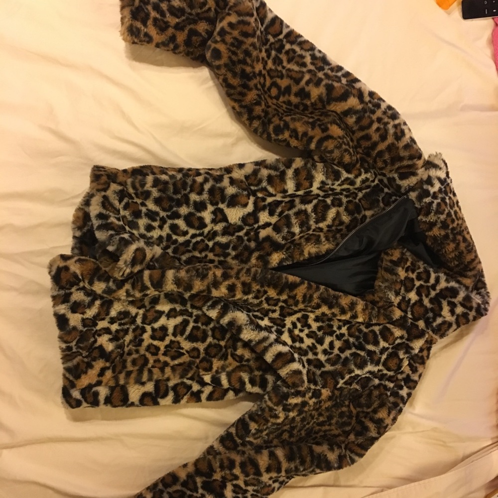 Leopard Print Fur Jacket/Coat